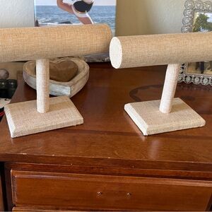 Two  sold together. Tan Jewelry Display Stands